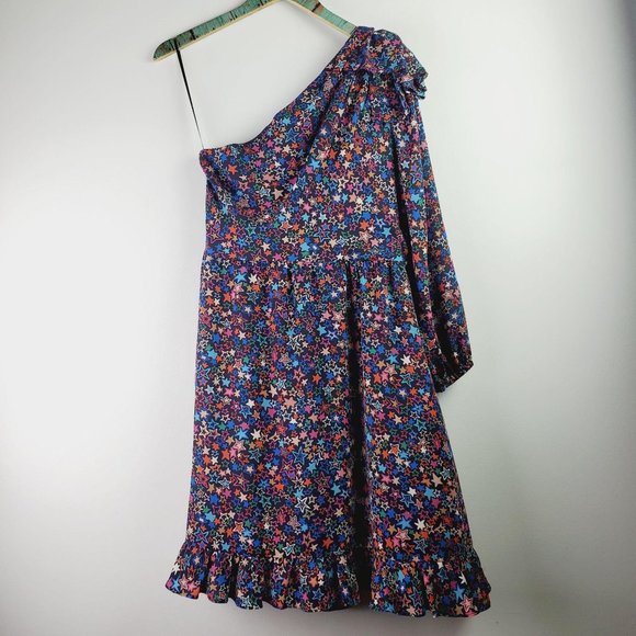 J. Crew Jacuzzi Starburst One Shoulder Dress Sz 8 - Picture 8 of 12